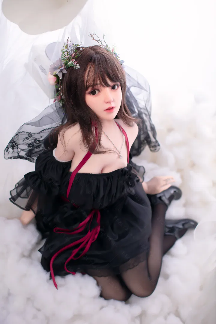 149cm (4ft11) C-Cup Petite & Lightweight Silicone Head + TPE Body Hybrid Sex Doll Linlan, Head Convallaria